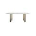 Everly Quinn Jordao Rectangular 31.5" W Dining Table Metal in Gray/White/Yellow | 29.53 H x 63 W x 31.5 D in | Wayfair