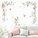Red Barrel Studio® Peony Flower Wall Decals Pink Blossom Birds Wall Stickers Living Room Bedroom Girls Bedroom Wall Decor | Wayfair