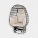 Dakota Fields Swivel Patio Chair w/ Cushions, Rattan in Gray/Brown | Wayfair C6F9D0AFF9D8477D9F8FFD776E3BC8F4