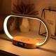 lampada da scrivania a led multifunzione ricarica rapida wireless con display orologio alimentato tramite usb touch dimming apprendimento protezione degli occhi luce notturna