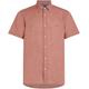 Kurzarmhemd TOMMY HILFIGER "PIGMENT DYED LINEN RF SHIRT" Gr. S, N-Gr, rosa (teaberry blossom) Herren Hemden Kurzarm