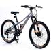 24 Inch Mountain Bike Kids Mountain Bike with Shimano 7-Speed Aluminum Frame Bicycle with Anti-Skid Tires for Boys Girls Grey