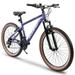 Adult Bicycle 26 Inch Mountain Bike Men and Women 21-Speed Double Disc Brake 15 In High Carbon Steel Frame Trigger Shifter Blue