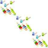 18 Pcs Cartoon Bird Whistle Wood Baby Toys Wooden Playset Pvc Child