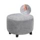 Round Velvet Ottoman Cover Folding Storage Stool Furniture Protector Soft Slipcover with Elastic Bottom Ottoman Cover