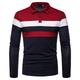 Men's Golf Shirt Golf Polo Work Casual Lapel Long Sleeve Basic Modern Color Block Patchwork Button Spring Fall Regular Fit Wine Dark navy Grey Golf Shirt