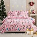 Jessy Home Pink Quilt Sets Twin Size Bedding Sets Alpaca Microfiber Bedspread Set