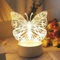 1pc 3D Butterfly Mini Night Light, Modern Table Lamp With Touch Control For Birthday Gift Room Home Decor Usb Power Supply