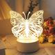 1pc 3D Butterfly Mini Night Light, Modern Table Lamp With Touch Control For Birthday Gift Room Home Decor Usb Power Supply