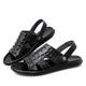 Men's Sandals Slippers Flip-Flops Fashion Sandals Leather Sandals Outdoor Slippers Walking Casual Beach Daily Nappa Leather Crocodile Breathable Loafer Black White Brown Summer