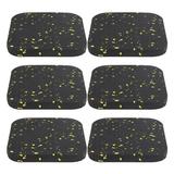 6PCS Rubber Treadmill Mat Sound Insulation Cushion Exercise Equipment Mat Fitness DampingBlack Yellow