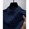 Men's Polo Shirt Golf Shirt Casual Holiday Classic Short Sleeve Fashion Basic Plain Button Summer Regular Fit Light Yellow Dark Grey Black White Navy Blue Light Grey Polo Shirt