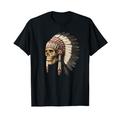 Indianer Power Skull Kopfschmuck T-Shirt