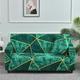 Sofa Cover with Emerald Green Linear Style Polyester Fiber Rectangular Super Elastic Pet Hair Proof Sofa Cover Washable for Living Room and Household Use