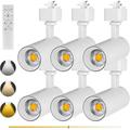 12W 3-Color LED Track Lighting Heads H Type Track Light Heads Dimmable 3000K/4000K/5000K Track Light Heads with Remote Black CRI90+ for Kitchen Accent Art 36Â°Angle 6Pack (Black)