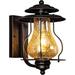 Outdoor Pendant Hanging Lights for Porch Exterior Pendant Lantern Waterproof Patio Light Fixture with Matte Coffee Metal and Faux Cracked Glass for Gazebo Entryway Height Adjustable