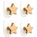 Beech Wood Coat Hooks 4 Pieces Kids Room Decor Sticky Hooks Strong No Marking Glue No Drilling Required