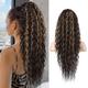 Ponytail Extension Long Bohemian Curly Highlight Drawstring Ponytail Multi Layered Light Fluffy Clip in Hair Extensions Ponytail Chocolate Brown Caramel Blonde Highlights