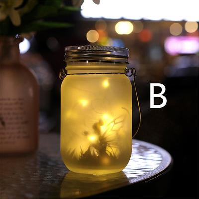 Solar Lantern Fairy Lights Garden Ornament Outdoor Hanging Frosted Tree Table Yard Patio Lawn Portable Glass Mason Jar Lamp