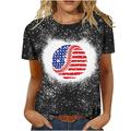 Dagegui Under 10 Womens American Flag Summer Plus Size Top 4th of July Tshirts for Women USA Flag Patriotic Shirts Cute Stars Stripes Graphic Tees Baseball Gift Tees M