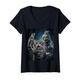 Damen Halloween-T-Shirt zum Selfie-Zombie-Oster-Hähnchen T-Shirt mit V-Ausschnitt