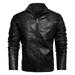 Snow Rain Mens Leather Jackets Autumn And Winter PU Leather Jacket Stand Collar With Velvet And Thick Motorcycle Men Jacket Leather Winter Winter Men Clothes Young Way Jacket Men Lightweight Jackets