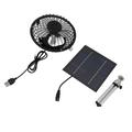Portable Solar Fan 6W 6 Inches Solar USB Dual Powered Fan For Home Camping Outdoor Fishing With Stretchable Stand
