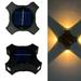 CELNNCOE Outdoor Solar Ambient Wall Washer Wall Lights Surround Wall Patio Spotlights Water Proof Decorative Up Down Glows Spotlights Wall Decorative Wall Washer Garden Decor Black