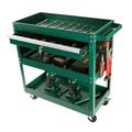 Home Shark Rolling Tool Cart Heavy Duty 1-Drawer Utility Cart Industrial Storage Organizer Mechanic Service Cart with Lockable Casters(Green)