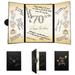 Crenics 70th Birthday Decorations Black and Gold Creative 70th Birthday Guest Book Alternative 70th Birthday Signature Book 18 x 12 inch Great 70th Birthday Gifts for Men or Women