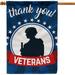 YCHII Thank You Veterans Memorial Day Garden Flag | Burlap Vertical Double Sided Outdoor & Yard Flag November Veterans Day Decoration American Flag