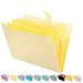 Forvencer Expanding File Folder Yellow Cute Folder for Important Documents 5 Pocket Folder Organizer with Labels Accordion Folder Letter Size Paper Organizer Folder Portable for School