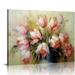 Nawypu Posters Flower Wall Art Watercolor Art Pink Tulip Poster Room Aesthetics Poster Canvas Art Poster And Wall Art Picture Print Modern Family Bedroom Decor