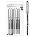 Uniball Vision Rollerball Pens Black Pens Pack of 5 Fine Point Pens with 0.7mm Black Ink Ink Black Pen Pens Fine Point Smooth Writing Pens Bulk Pens and Office Supplies