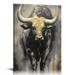 Nawypu Bull Picture Abstract Cow Painting Texas Longhorn Cow Print Black and White Cow Poster Farm Animal Canvas Wall Art Texas Longhorn Poster Cattle Picture Wall Decor Canvas Farmhouse Artwork