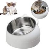 Cat food bowl cat food bowl cat food lifting bowl dog food bowl cat bowl set 15Â° inclined platform cat food and water removable stainless steel bowl