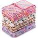 4 Pcs Pet Blanket Dog Puppy Blanket Paw Print Fleece Blanket for Small Medium Pet Dog Cat Warm Soft Sleep Mat Guinea Pig Cage Liners Blanket(White Coffee Pink Purple Small)