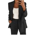 knqrhpse Lounge Sets for Women Workout Sets Two Piece Lapels Suit Office Business Button Formal Jacket+Pant Suit Slim LooseTrouser Jacket Suit Two Piece Sets for Women Sweat Suit 2 Piece Set Black 4XL