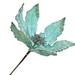 Blue with Stones Poinsettia Floral Pick 10-Inch