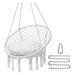 Drevy Hammock Chair Macrame Swing Chair Max 330 Lbs Hanging Chair Cotton Rope Hammock Chair Swing for Indoor and Outdoor Use White