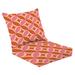 Outdoor Deep Seat Cushion Set 24 x 24 Mid century modern starbursts orange pink circles seamless pattern For Deep Seat Back Cushion Fade Resistant Lounge Chair Sofa Cushion Patio Furniture Cushion