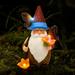 ECO-WILL Gnome Statues for AIF4 Garden Decor Outdoor Solar Gnome with Colourful Butterfly Light and Flower Light Ideal Gifts for Women Mom or Birthdays Outdoor Decor for Patio Yard Lawn