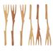 6 Pcs Flatware Salad Forks Wooden Fondue Natural Environmentally Friendly Tableware Fruit