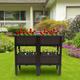 4 Pcs Raised Garden Bed 2 Tiers Self-Watering Planter Box Flower Vegetable Herb Grow Planter Box Outdoor Planter Grow Box with Legs (Brown)