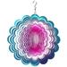 FONMY Wind Spinner Stainless AIF4 Steel 3D Hanging Garden Decoration for Indoor Outdoor Blue-Pink Sunflower Metal Wind Spinners-12inch