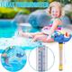 PATLOLLAV Floating Swimming Pool Thermometer Cute Little Blue Whale - Yellow Pole Pool Thermometer Pool Accessories Aquarium Thermometer for Outdoor & Indoor Spas Hot Tubs Aquarium