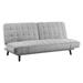 Fabric Padded Convertible Lounger with Tufted Details Gray