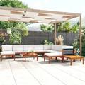 durable Furniture Sets 12 Piece Patio Lounge Set with Cushions Cream Solid Acacia Wood Outdoor Tables for Conversation Dining Large Patio Furniture Set White