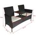 Andoer parcel Sunroom FurnitureTable Poly Rattan Set With Sofas Tea Table Poly Wicker Patio Sofa Couch Patio Furniture With Tea TableCouch Patio 2-seater With Cushion Patio Vidaxl