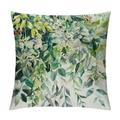 Nawypu Floral Spring Pillow Covers 18 x 18 Inch Vintage Wild Flowers Decor Sage Green Throw Pillows Leaves Outdoor Farmhouse Wildflower Plant Decorative Cushion for Couch Bed Sofa